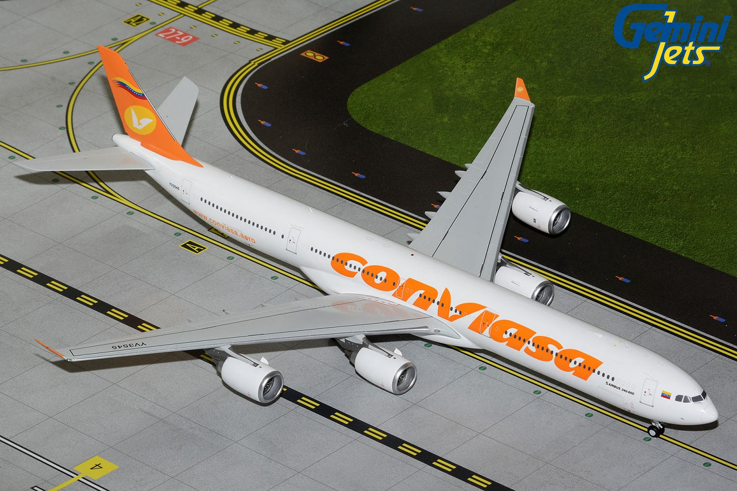 ConViasa Airbus A340-642 YV3545 Current colors 1:200 scale diecast GeminiJets