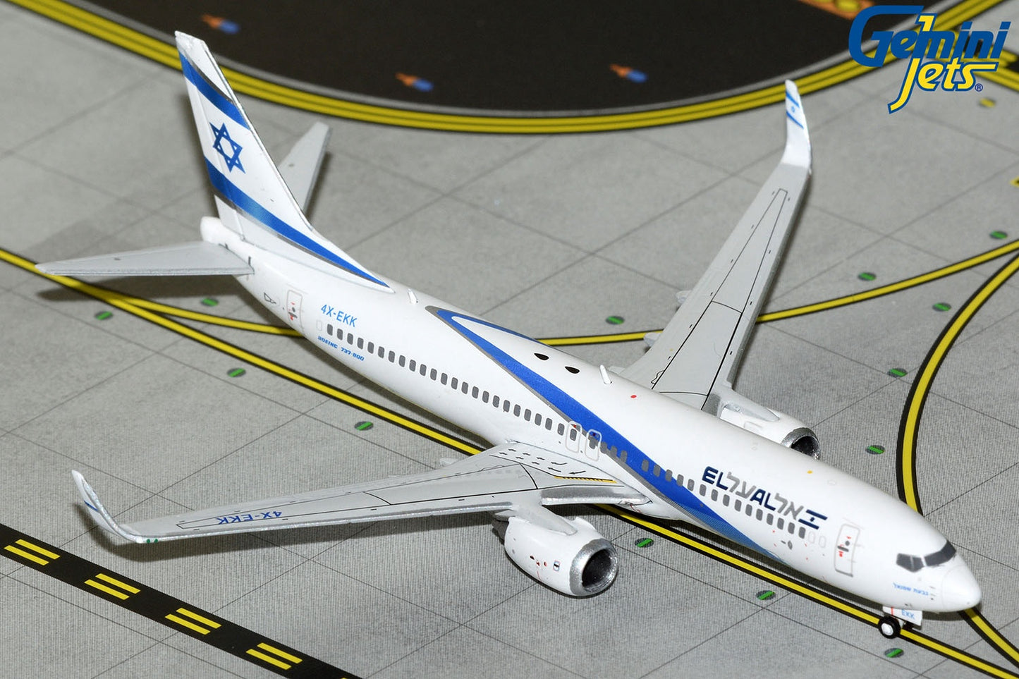EL AL Boeing 737-800/W 4X-EKK Current colors 1:400 diecast GeminiJets