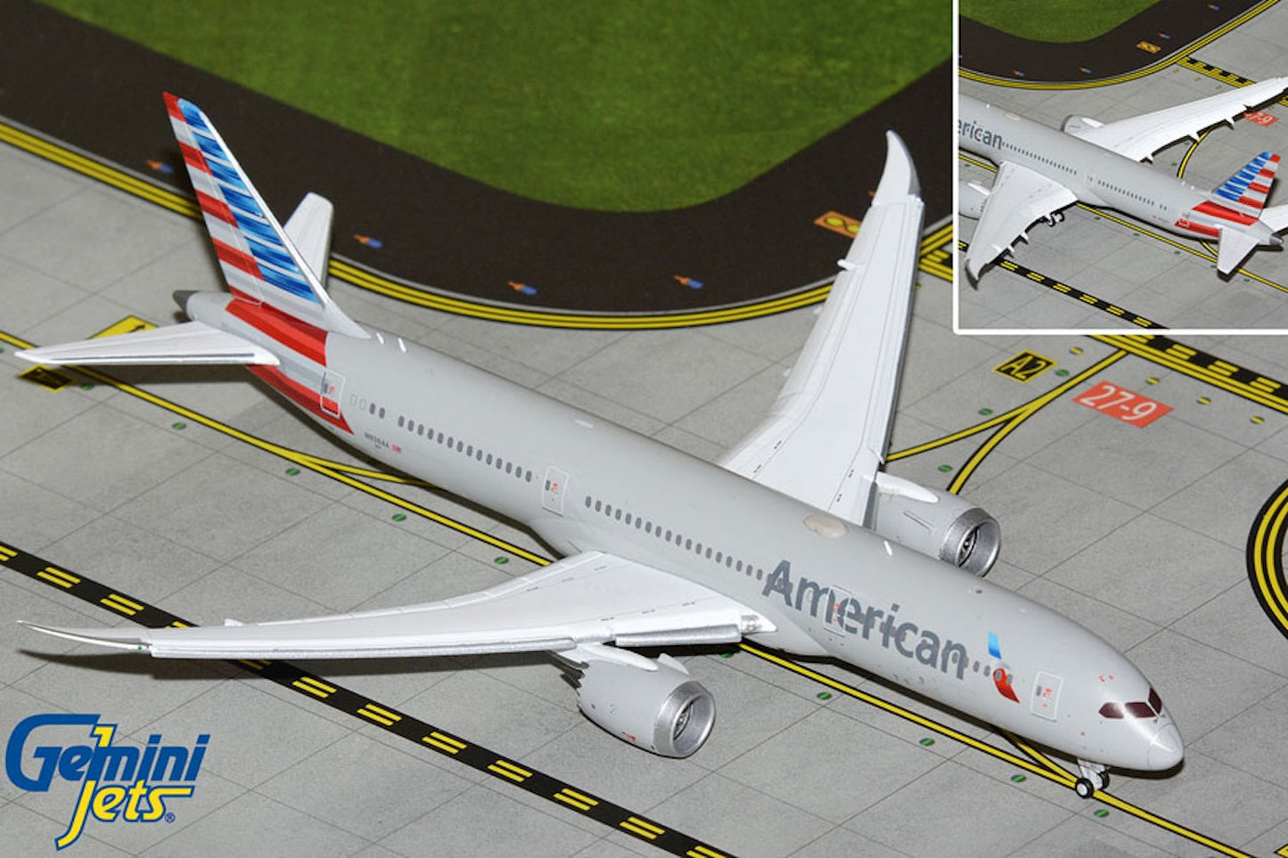 American Boeing 787-9 N836AA current colors, Flaps Down 1:400 scale diecast GeminiJets