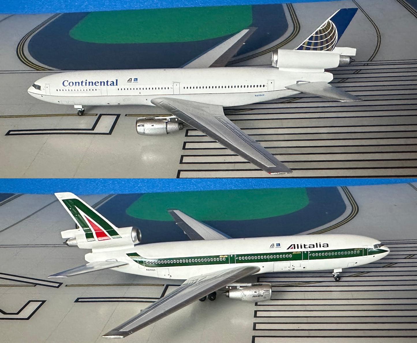 Continental/Alitalia DC-10-30 N68060 1990's 1:400 scale diecast Aeroclassics