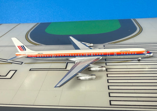 United Douglas DC-8-61 N8070U 1970s Saul Bass 1/400 scale diecast Aeroclassics