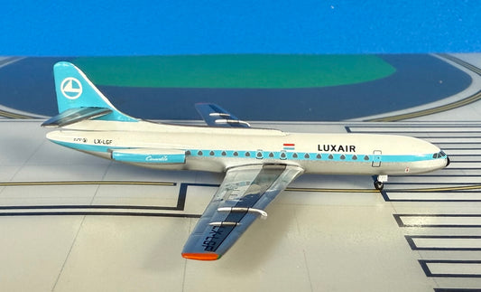Luxair Caravelle VIR LX-LGF 1970s colors 1:400 scale diecast Aeroclassics