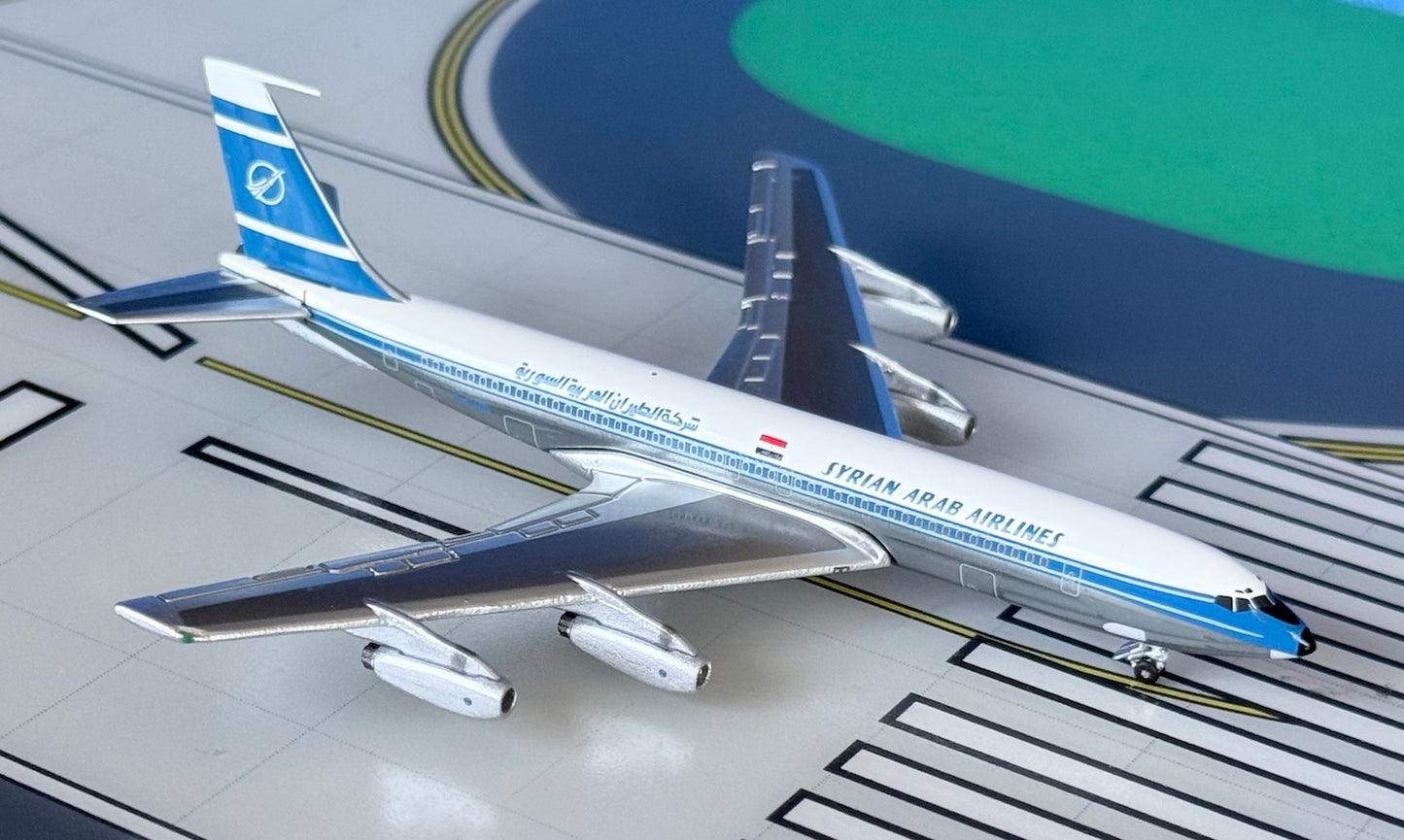 Syrian Arab Airlines Boeing 707-321 G-AYXR 1970's colors 1:400 scale diecast Aeroclassics