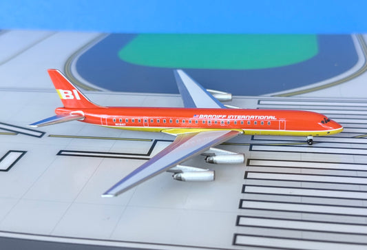 Braniff International Douglas DC-8-62 N1807 Orange Flying colors 1:400 scale Aeroclassics