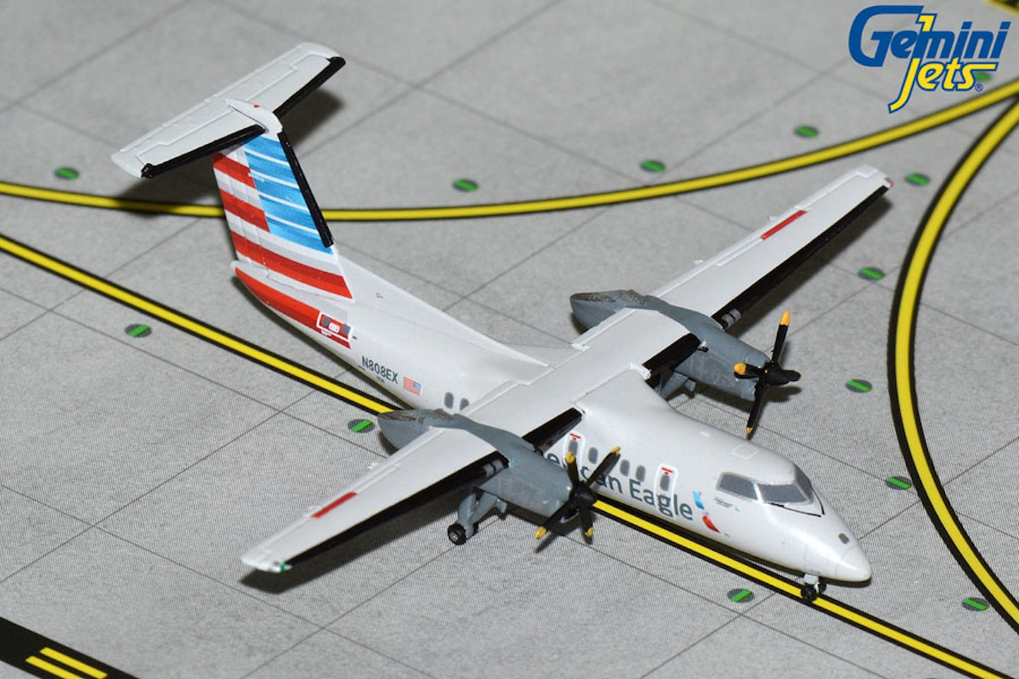 American Eagle Bombardier Dash 8-100 N808EX Current 1:400 scale diecast GeminiJets