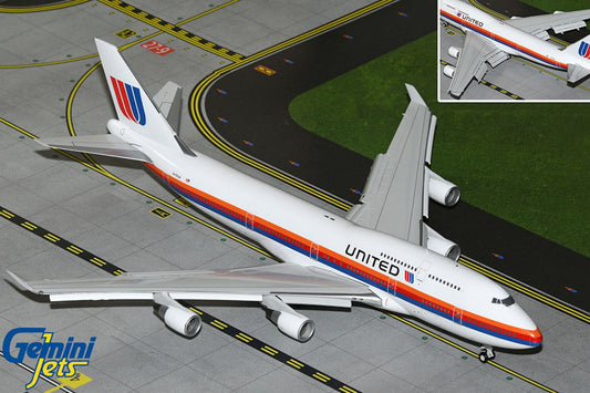 United Boeing 747-400 N175UA Saul Bass Flaps down 1:200 Scale diecast GeminiJets 200