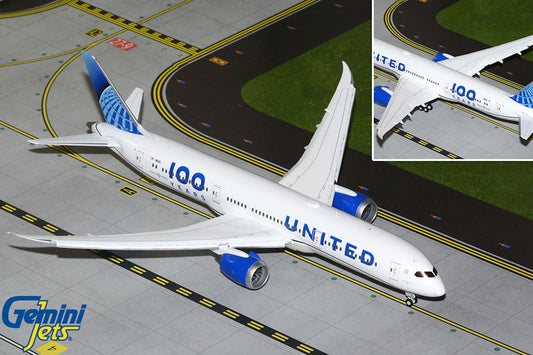 United Boeing 787-9 N61101 100 years flaps down 1:200 scale diecast GeminiJets