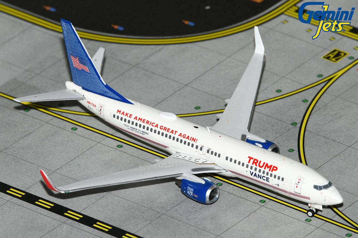 Trump/Vance Campaign Boeing 737-800W N917XA 1:400 scale diecast GeminiJets