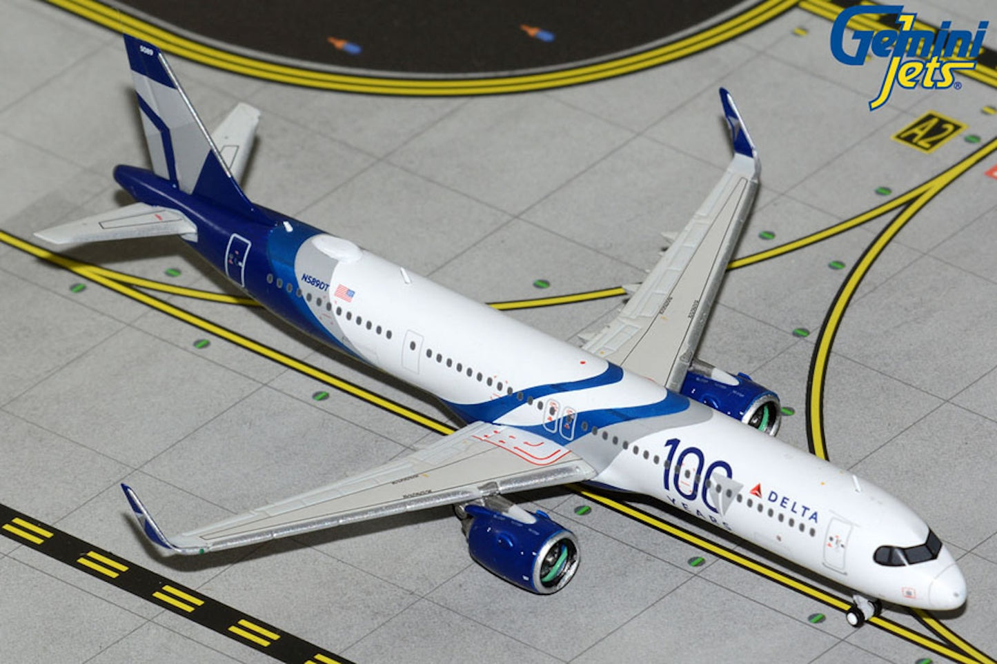 Delta Airbus A321Neo N589DT 100 years colors 1:400 scale diecast GeminiJets