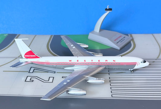 Western Boeing 707-139 N74614 Indian Head polished belly 1:200 scale diecast Inflight Models