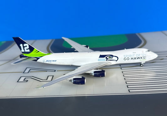 Boeing 747-8F N770BA 2014 Seattle Seahawks colors 1:400 scale diecast JC Wings