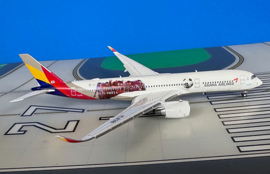 Asiana Airbus A350-900XWB HL8381 Fly Korea Flaps down 1:400 scale diecast JC Wings