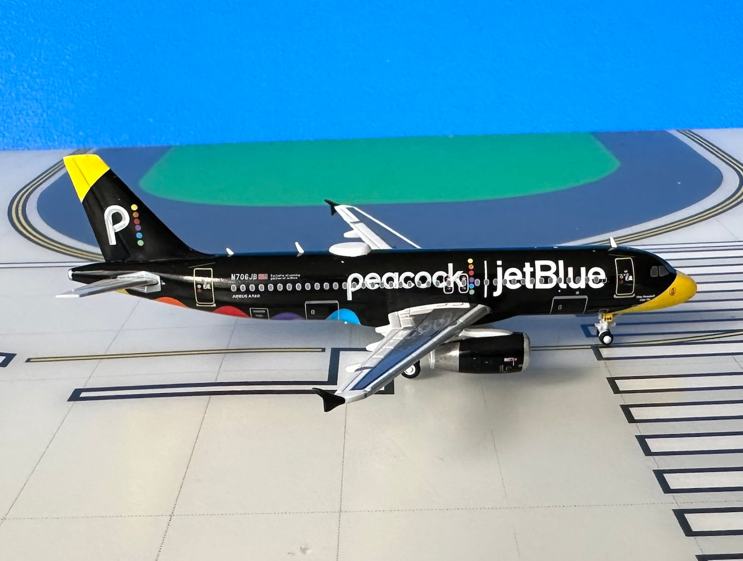 JetBlue Airbus A320-232 N706JB Peacock 1:400 scale diecast JC Wings