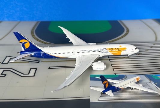 Mongolian Airlines Boeing 787-9 JU-1789, flaps down 1:400 diecast JC Wings