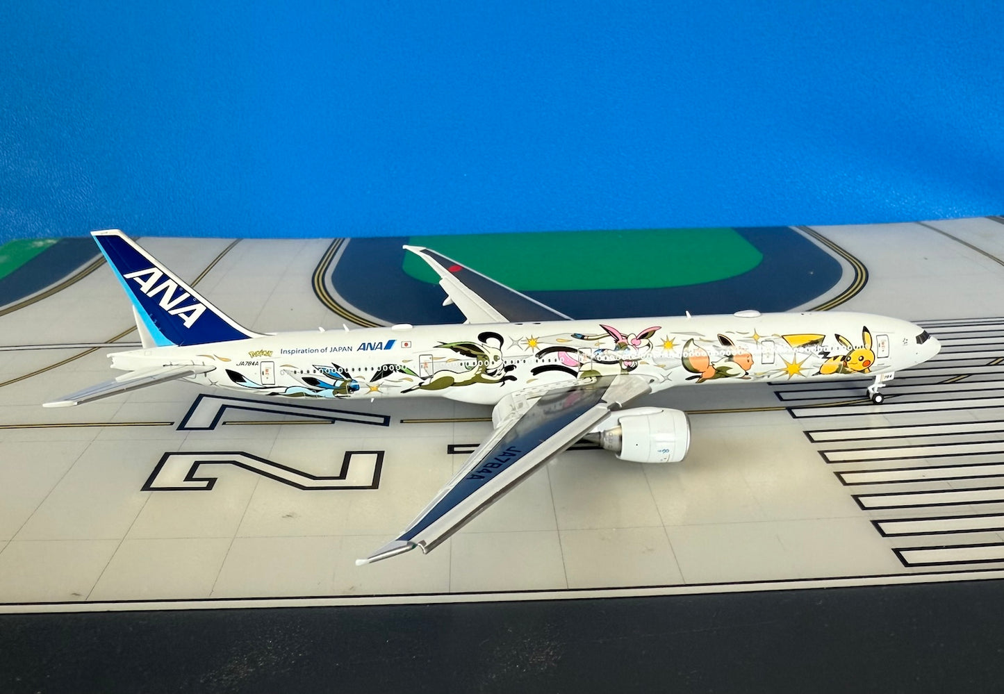 All Nippon Boeing 777-300ER JA784A Eevee Jet NH flaps down 1:400 scale diecast JC Wings