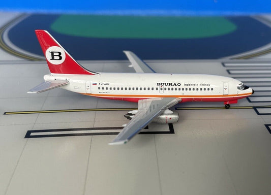 Bouraq Indonesia Boeing 737-200/Adv YU-AOF 1/400 scale diecast Aeroclassics