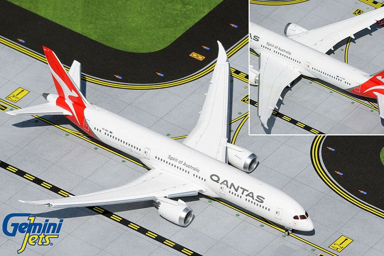 Qantas Boeing 787-9 VH-ZNK Flaps down 1/400 scale diecast GeminiJets