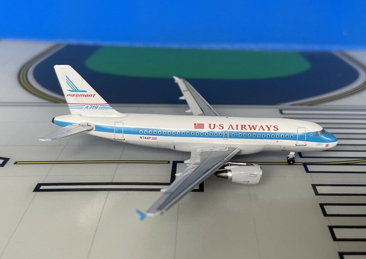 US Airways Airbus A319-112 N744P Piedmont tail 1/400 scale diecast Aeroclassics