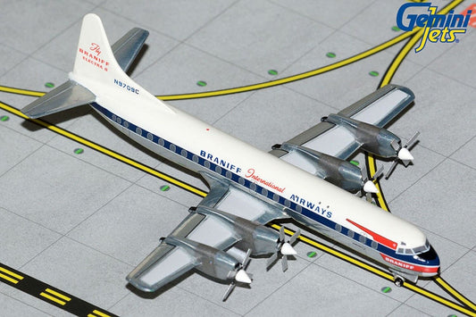 Braniff Int'l Lockheed L-188A Electra N8709C 1960s 1/400 scale diecast GeminiJet