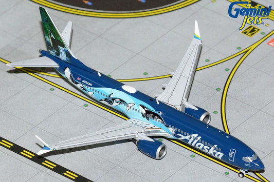 Alaska Boeing 737-Max 9 N932AK Orcas 1/400 scale diecast Gemini Jets