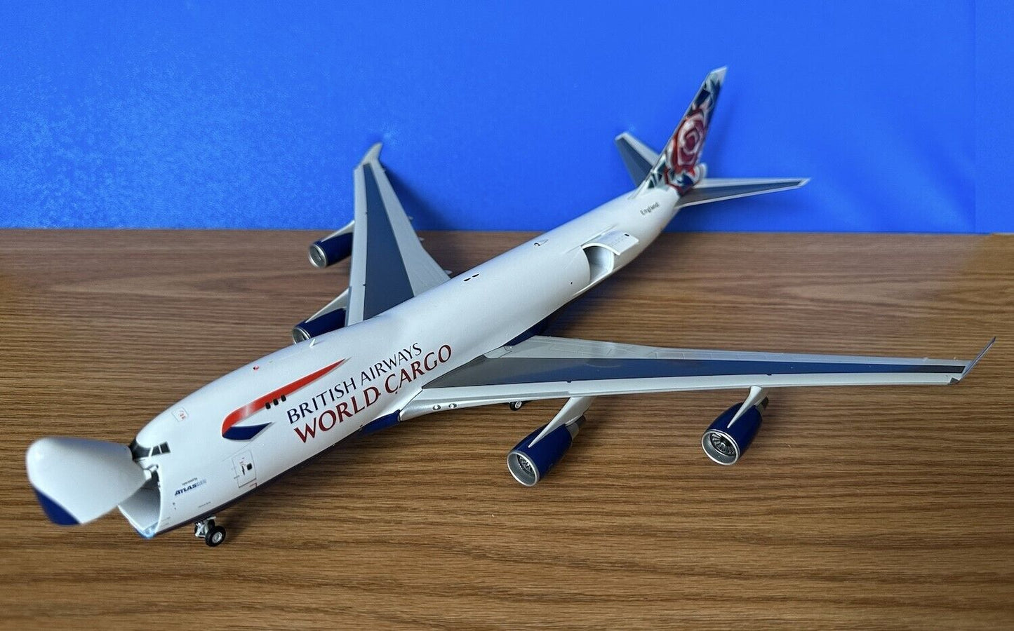 British Airways Boeing 747-400F N495MC England tail 1/200 scale diecast JC Wings