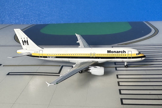 Monarch Airbus A320-212 G-MONY 1990s colors 1/400 scale diecast Aeroclassics