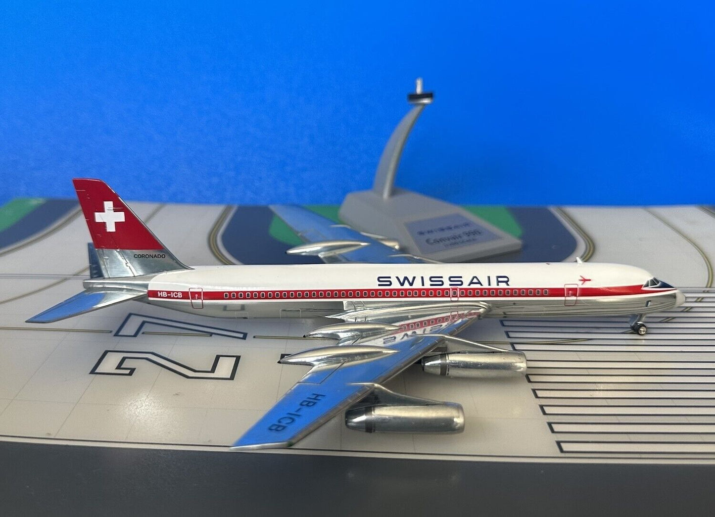 Swissair Convair 990-30A6 HB-ICB 1960s colors 1/200 scale diecast Inflight/B models