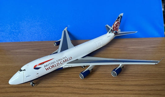 British Airways Boeing 747-400F N495MC England tail 1/200 scale diecast JC Wings