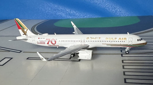 Gulf Air Airbus A321Neo (253NX) A9C-NB Retro 1/400 scale diecast JC Wings