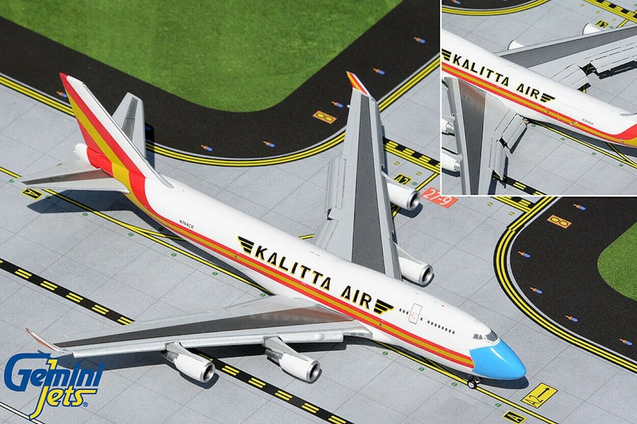 Kalitta Air Boeing 747-446BCF Flaps down, mask 1/400 scale diecast GeminiJets