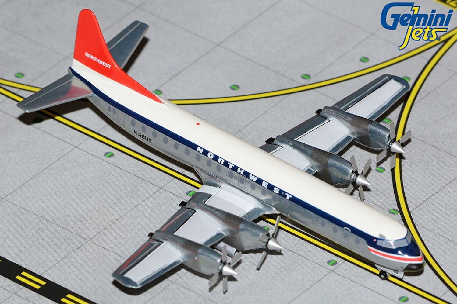 Northwest Lockheed L-188A Electra N128US 1960s 1/400 scale diecast Gem ...
