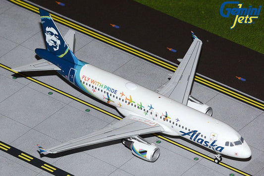 Alaska Airbus A320-214 N854VA Fly With Pride 1/200 scale diecast Gemini jets