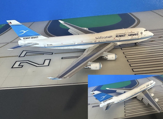 Kuwait Airways Boeing 747-400 9K-ADE Old colors, Flaps down 1/400 scale diecast JCWing