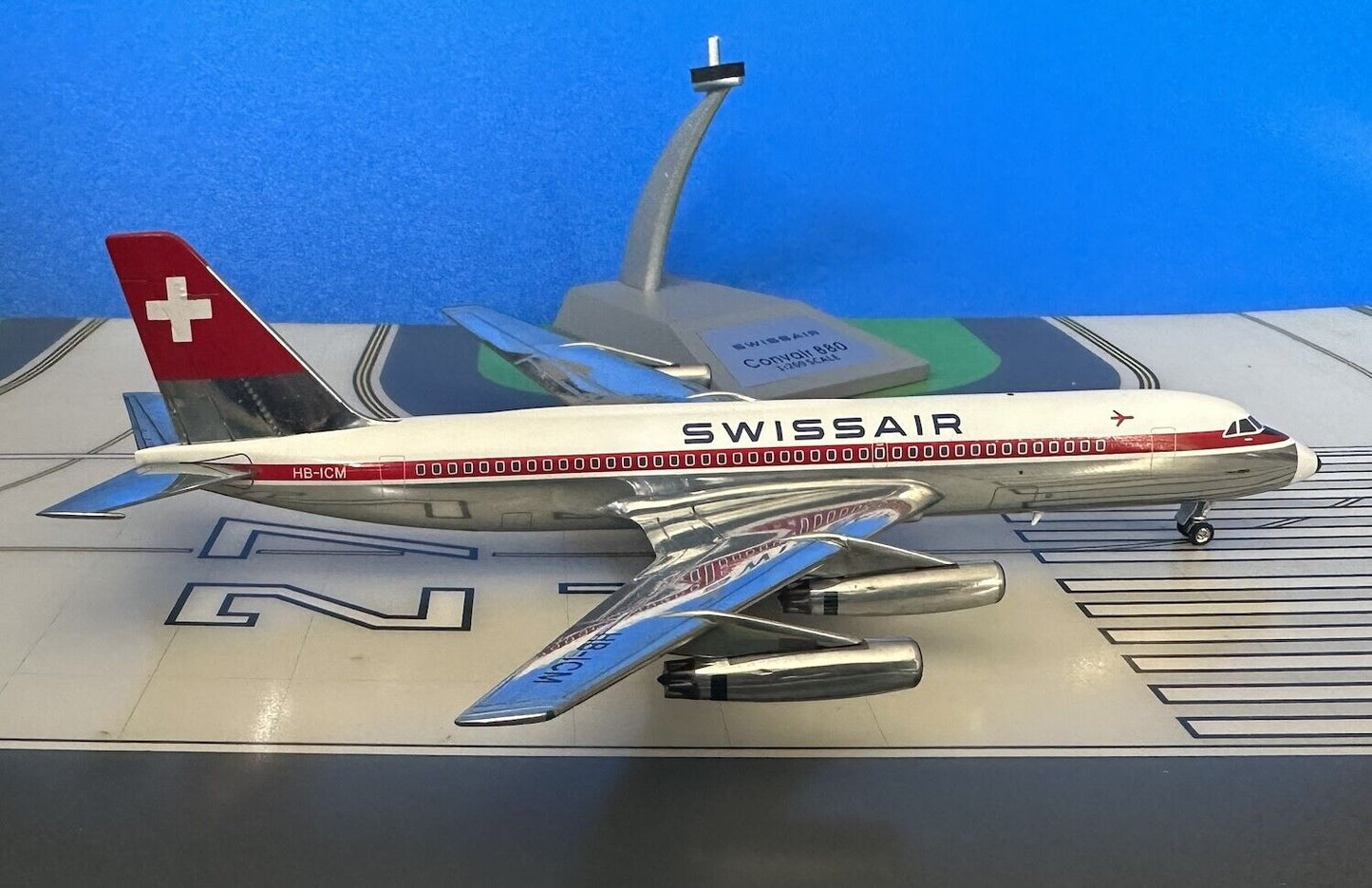 Swissair Convair 880-22M-3 HB-ICM 1960s colors 1/200 diecast Inflight/B Models