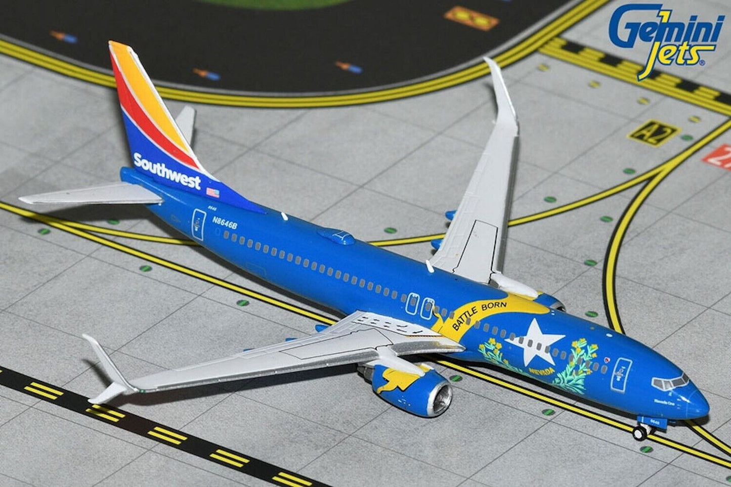 Southwest Boeing 737-800/Scimitar N8646B Nevada One 1/400 scale diecast Gemini Jets