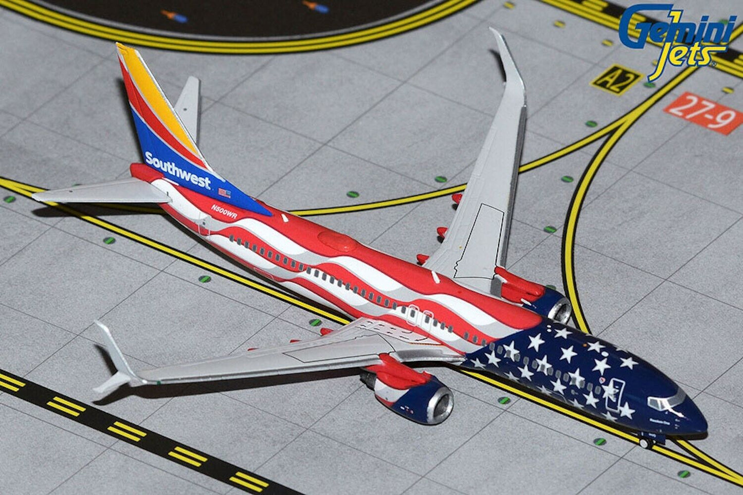 Southwest Boeing 737-800/Scimitar N500WR Freedom One 1/400 scale diecast Gemini Jets